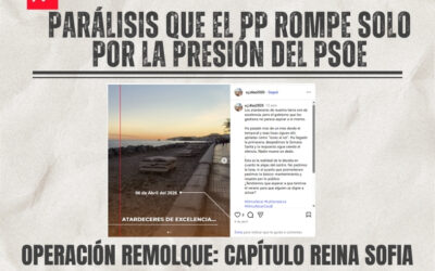 El PSOE celebra la reparación del paseo Reina Sofía, cuatro meses después del tren de borrascas que lo dañó